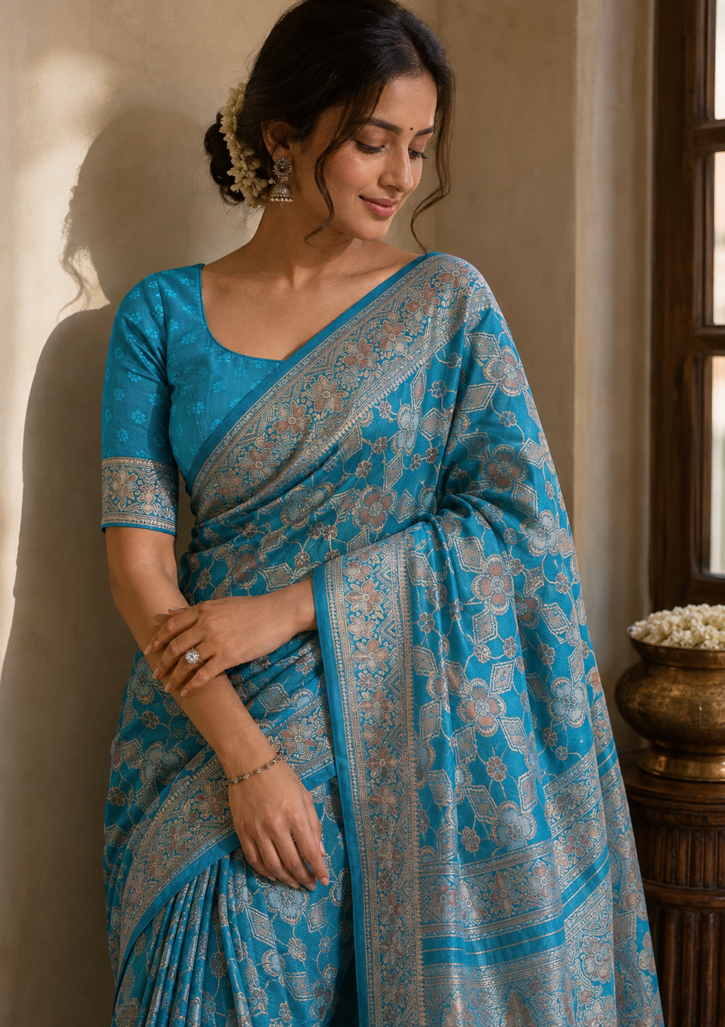 Neel Chandrika Banarasi Saree