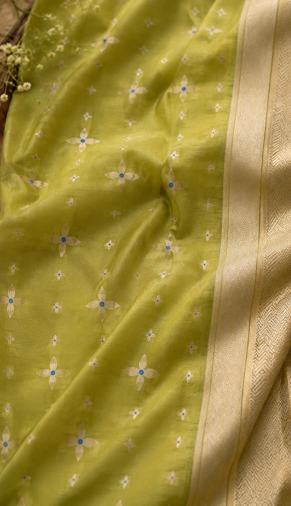Rajwada Greenish Cotton Silk Saree
